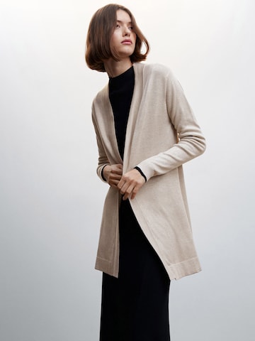 MANGO Knit Cardigan 'ALMA' in Brown: front