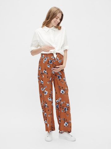 MAMALICIOUS Loose fit Pants 'Derry' in Brown
