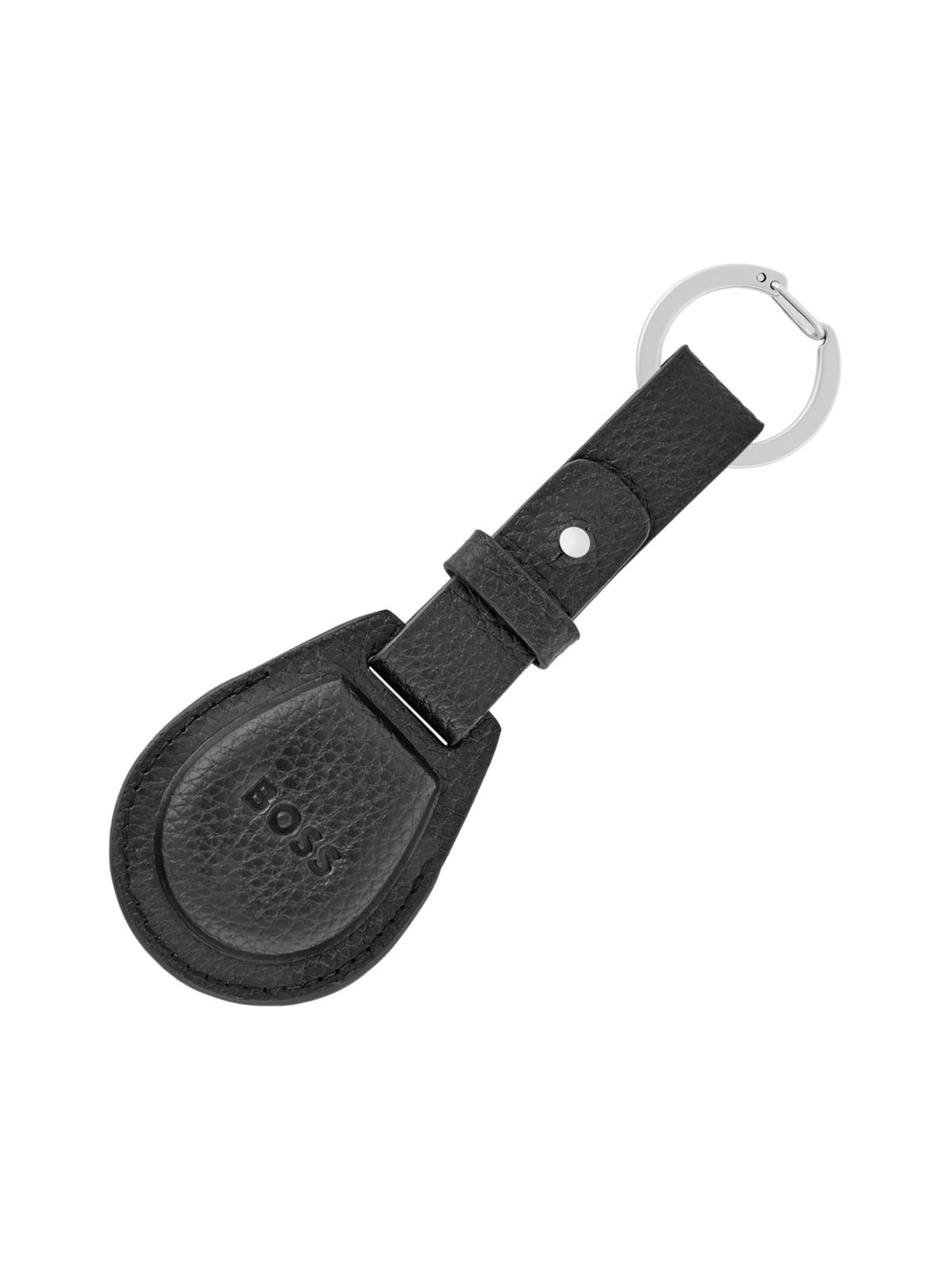 BOSS Key ring 'Key ring with AirTag holder Classic Grained' in Black: front