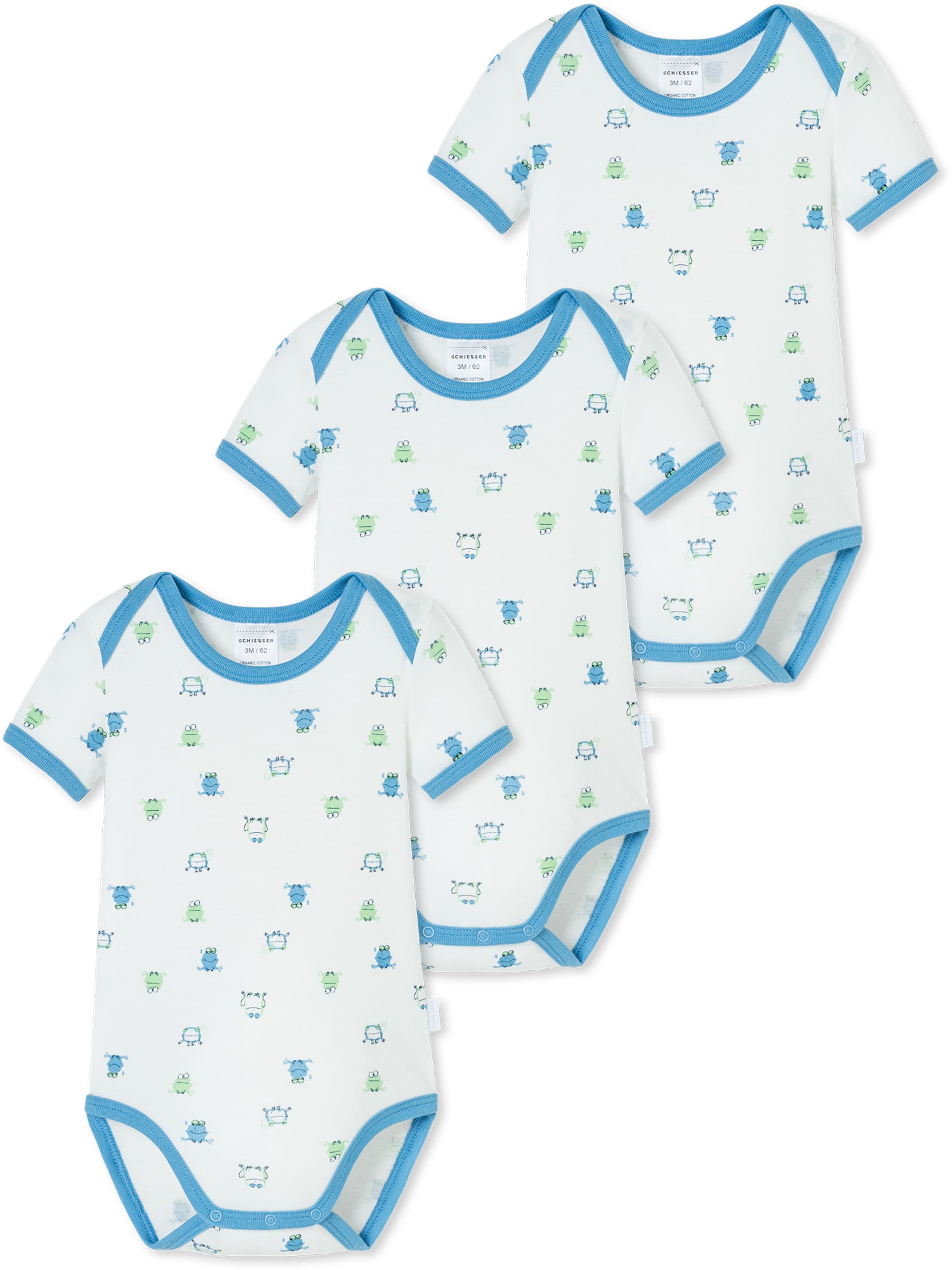 SCHIESSER Romper/bodysuit ' Baby Love Natural  ' in Blue: front