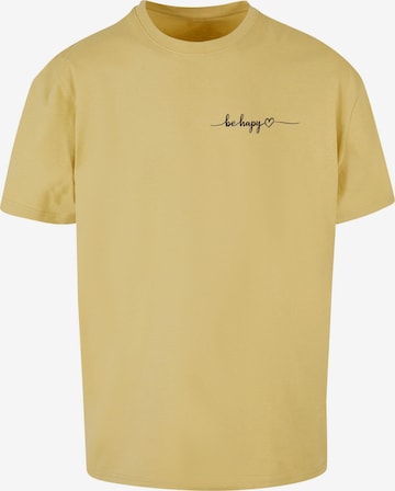 Maglietta 'Be Happy' di Merchcode in giallo: frontale