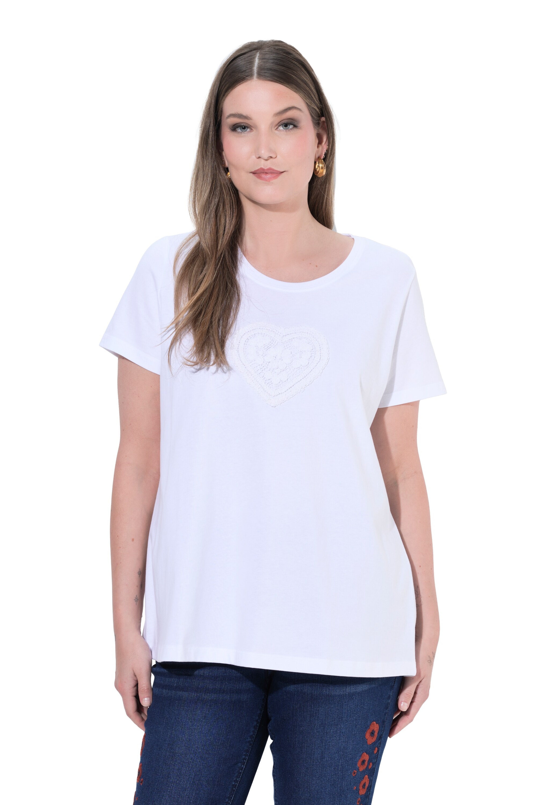 Ulla Popken Shirt in Wit: voorkant