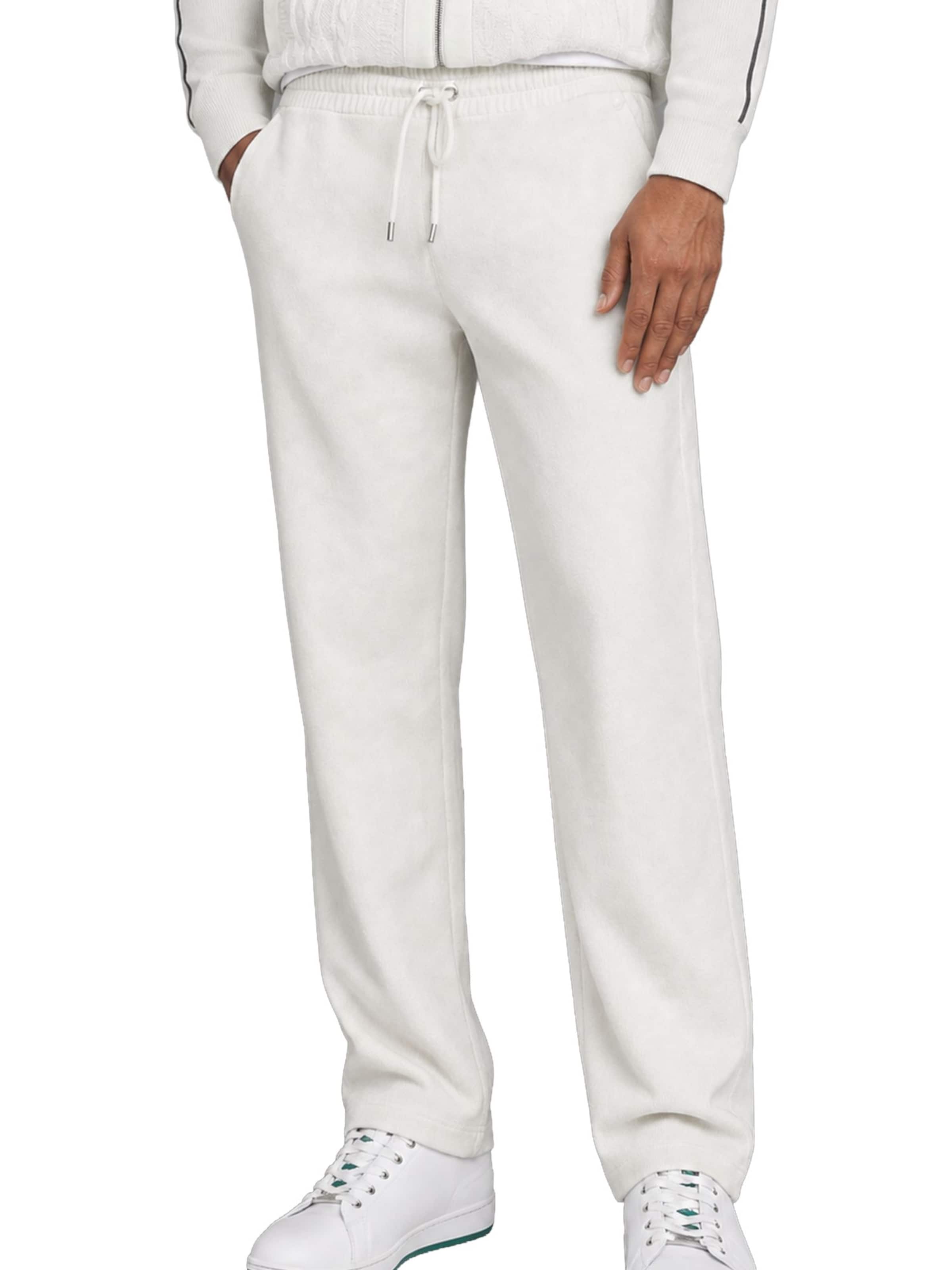 Carlo Colucci Loose fit Trousers 'Fianco' in White: front