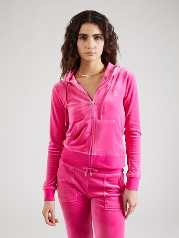 Juicy Couture Tepláková bunda 'ROBERTSON' - ružová: predná strana