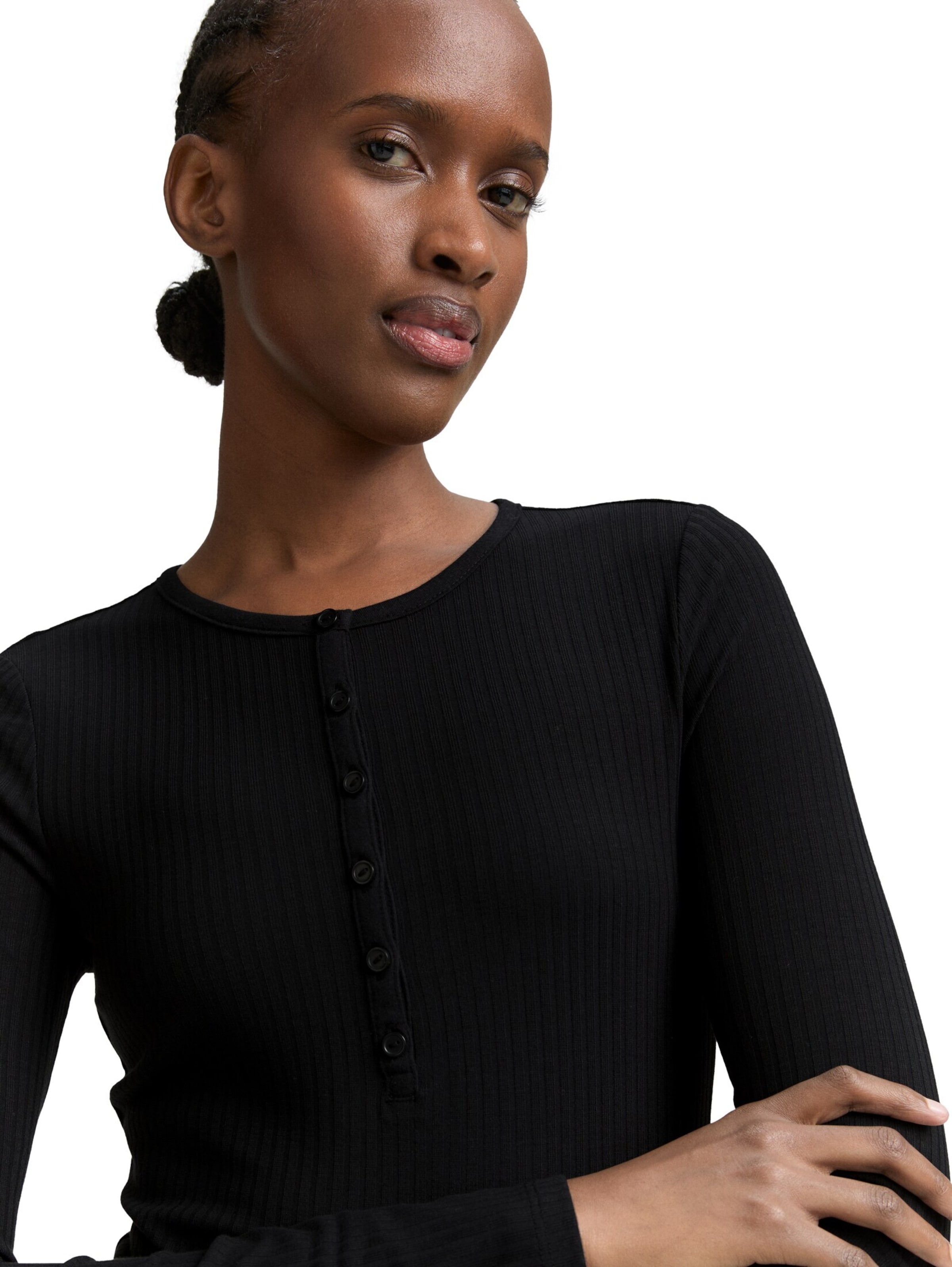 TOM TAILOR DENIM Shirt in Schwarz