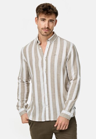 INDICODE JEANS Regular Fit Hemd 'Brayden' in Beige: Vorderseite