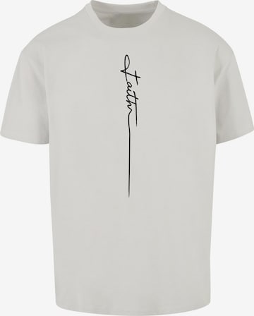 Merchcode T-Shirt 'Faith' in Grau: Vorderseite