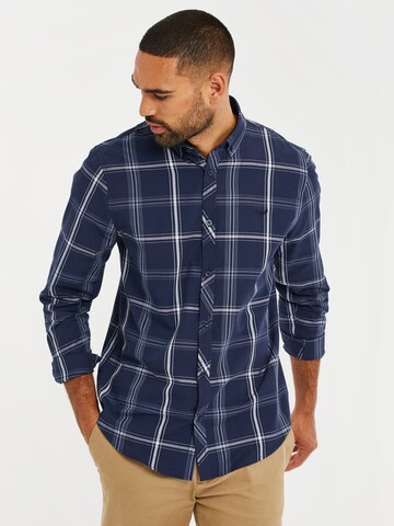 Threadbare Slim fit Button Up Shirt 'Luca' in Blue: front