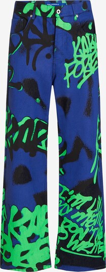 KARL LAGERFELD JEANS Jeans 'X Crapule2000' in de kleur Blauw / Lichtgroen / Zwart, Productweergave