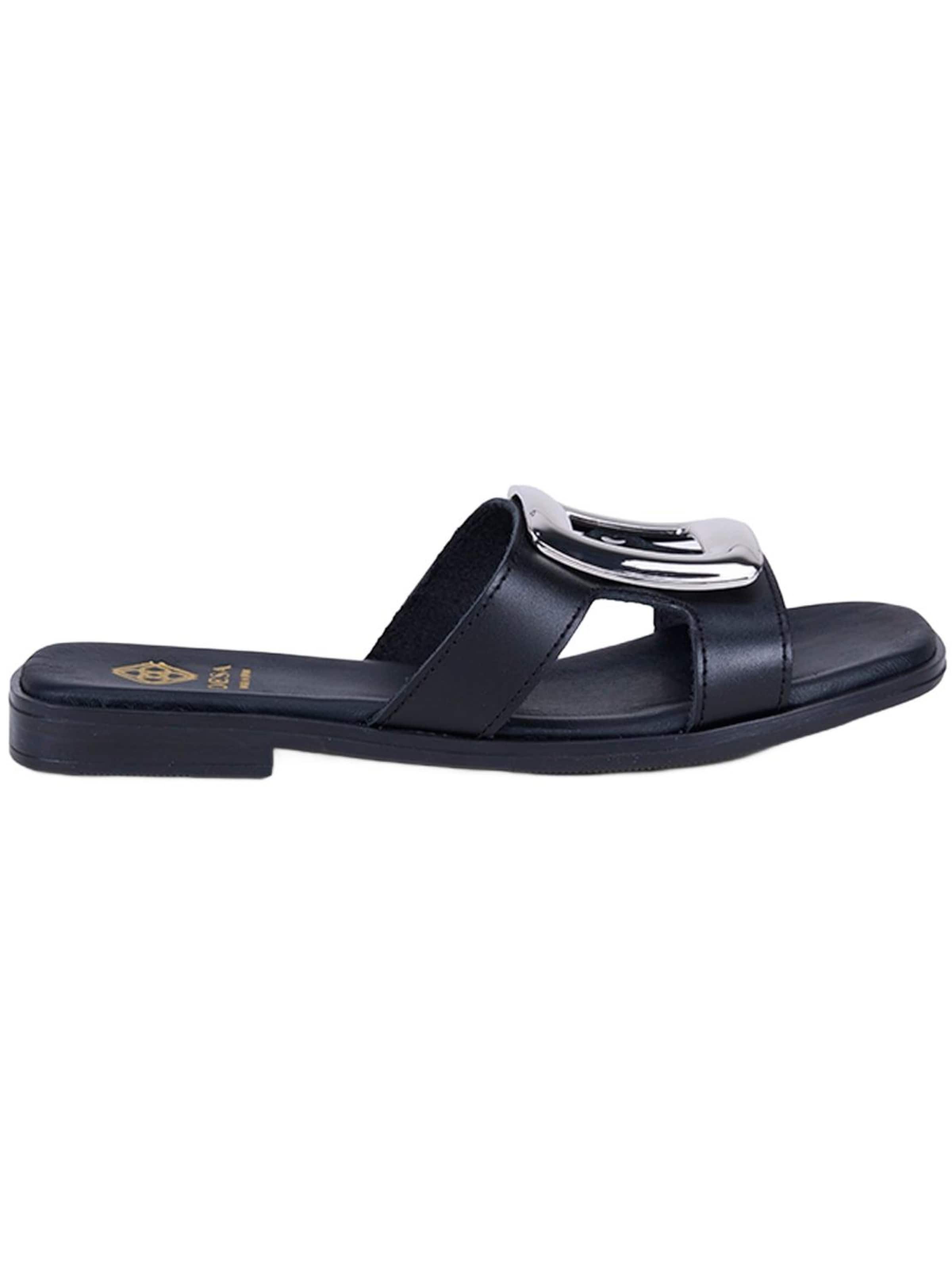 Mule 'DESA Damen-Lederpantoletten mit goldenen Details' Desa en noir