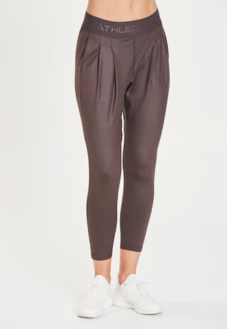 Athlecia Tapered Workout Pants 'Beastown' in Brown: front