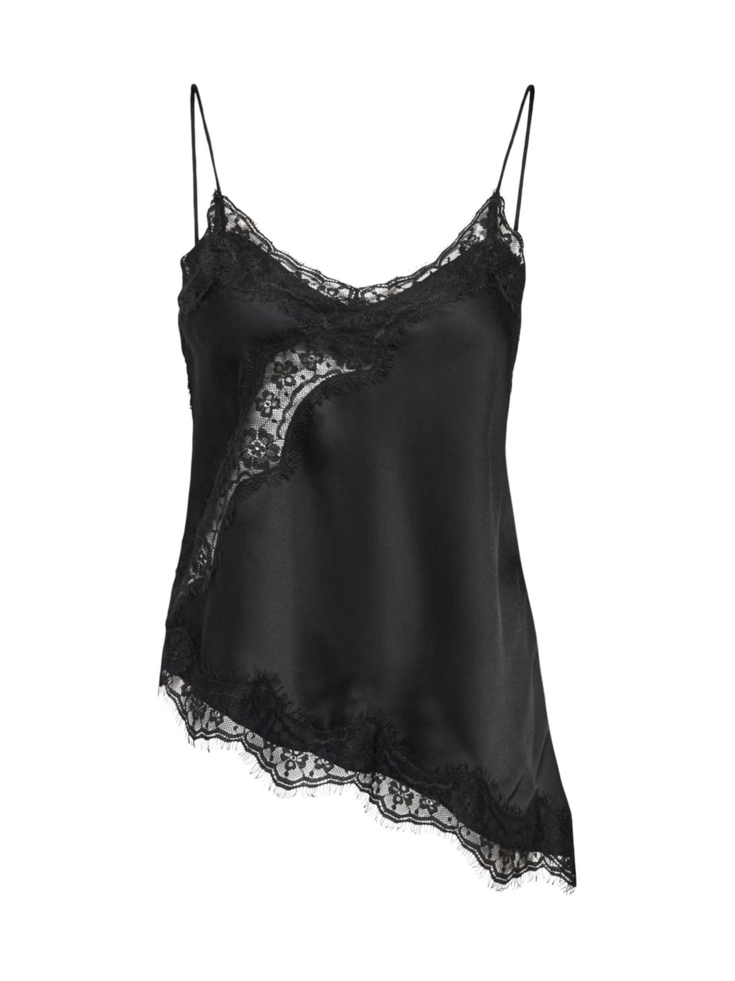 Top 'JDYFIFI S/L ASYM LACE SINGLET WVN NOOS 15379243' di Jaqueline de Yong in nero: frontale