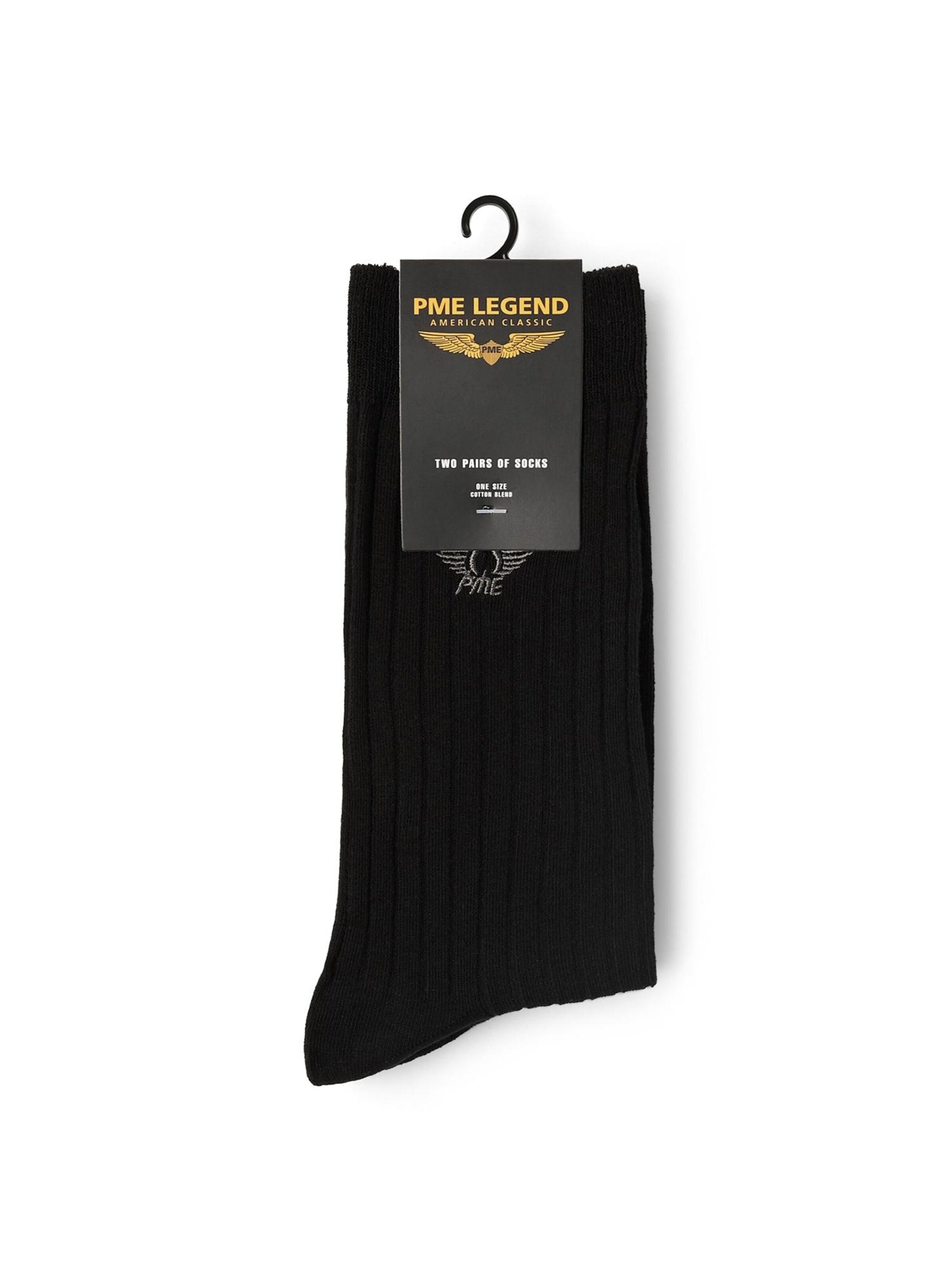 PME Legend Sokken '2-pack ribbed socks' in Zwart: voorkant