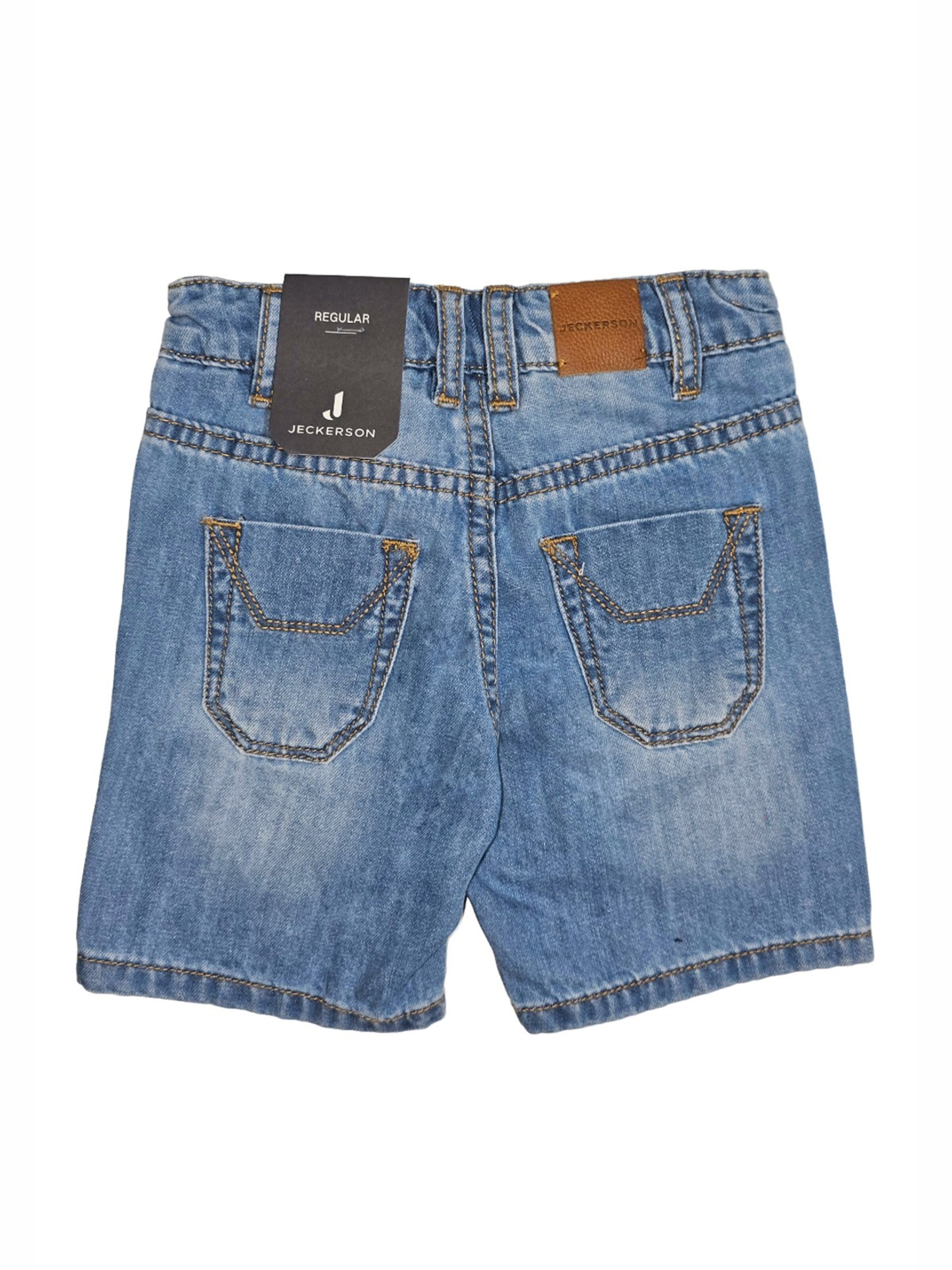 Jeckerson Regular Broek 'Bermuda denim blu per neonato' in Blauw