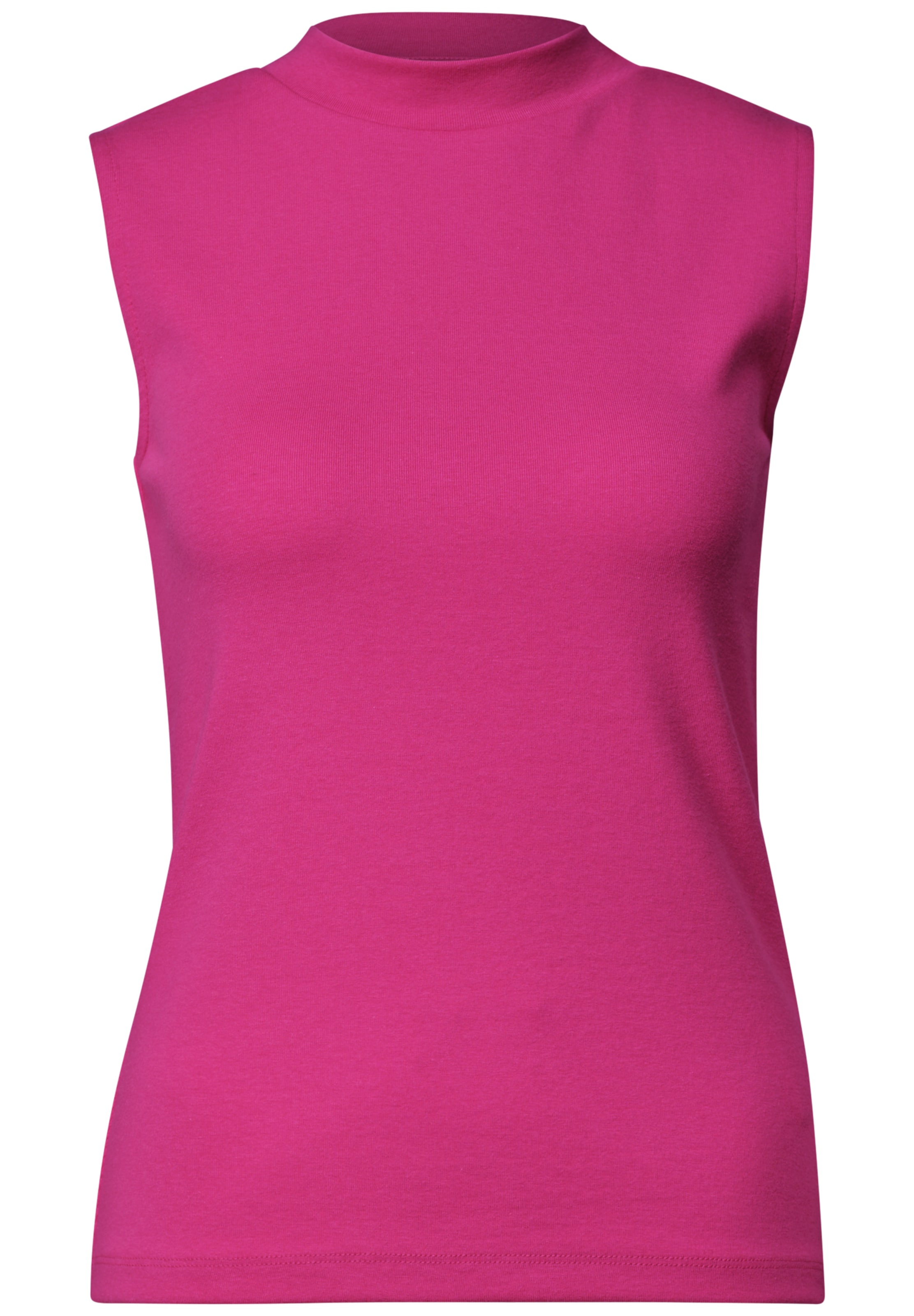 Street One Studio Basic Top mit Turtle Neck in Unifarbe in Pink: Vorderseite