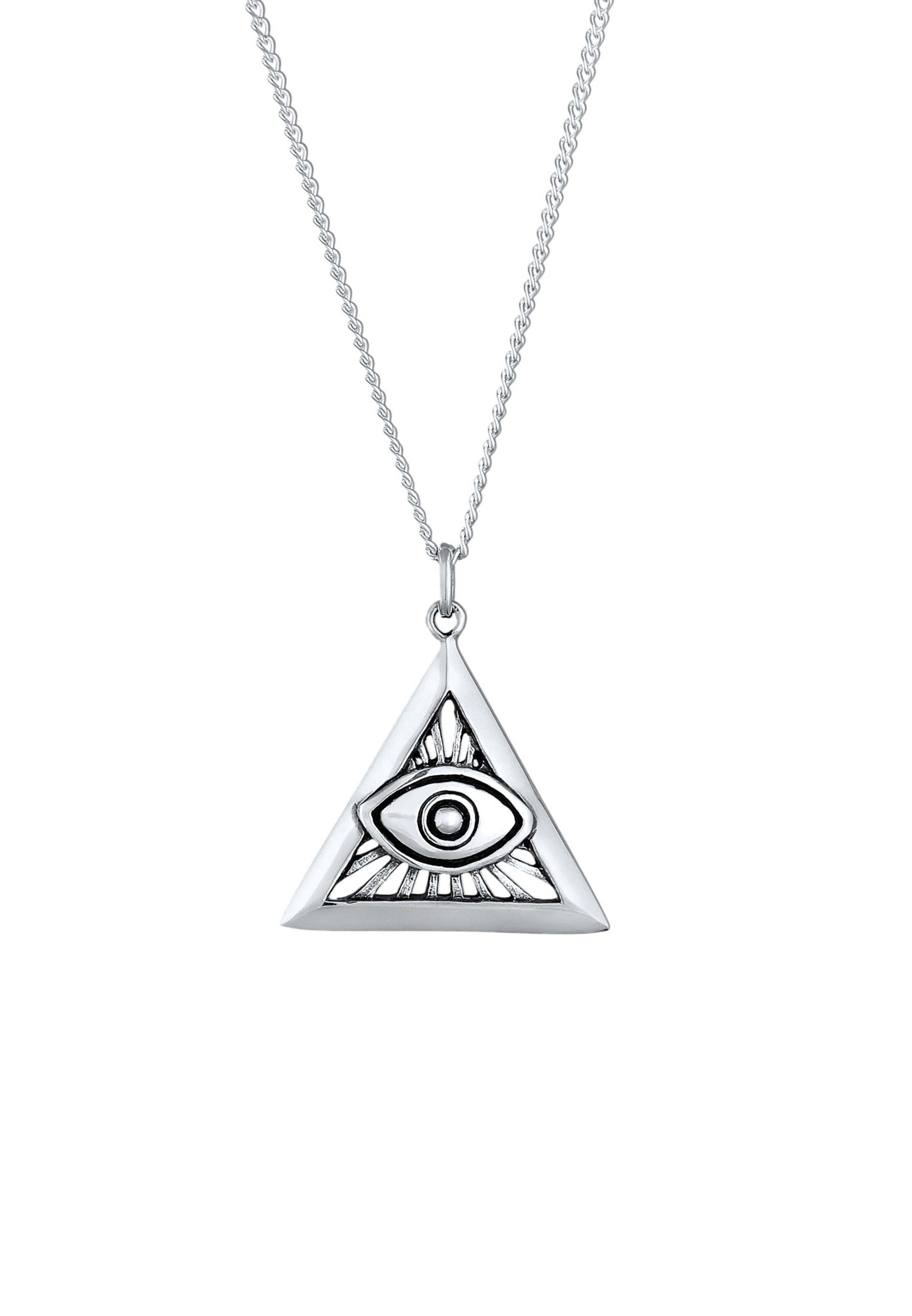 KUZZOI Kette 'Evil Eye, Geo' in Silber