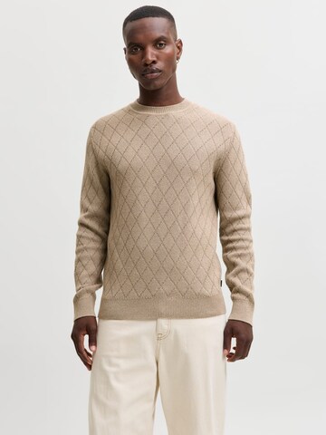 JACK & JONES Sweater 'JJBlacole' in Beige