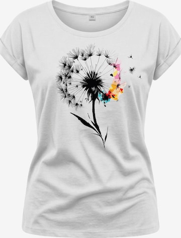 MAKAYA Shirt 'Pusteblume' in White: front