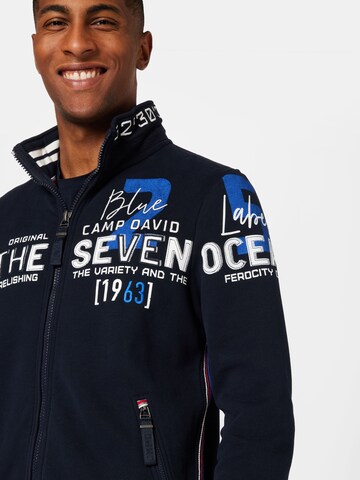 CAMP DAVID Zip-Up Hoodie 'Ocean´s Seven II' in Blue