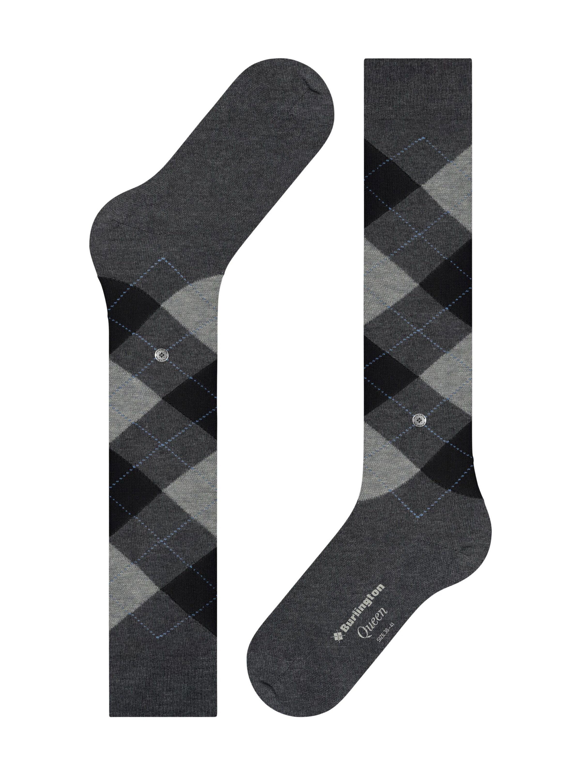 BURLINGTON Overknee Strümpfe 'Queen'‌‌‌ in Grau