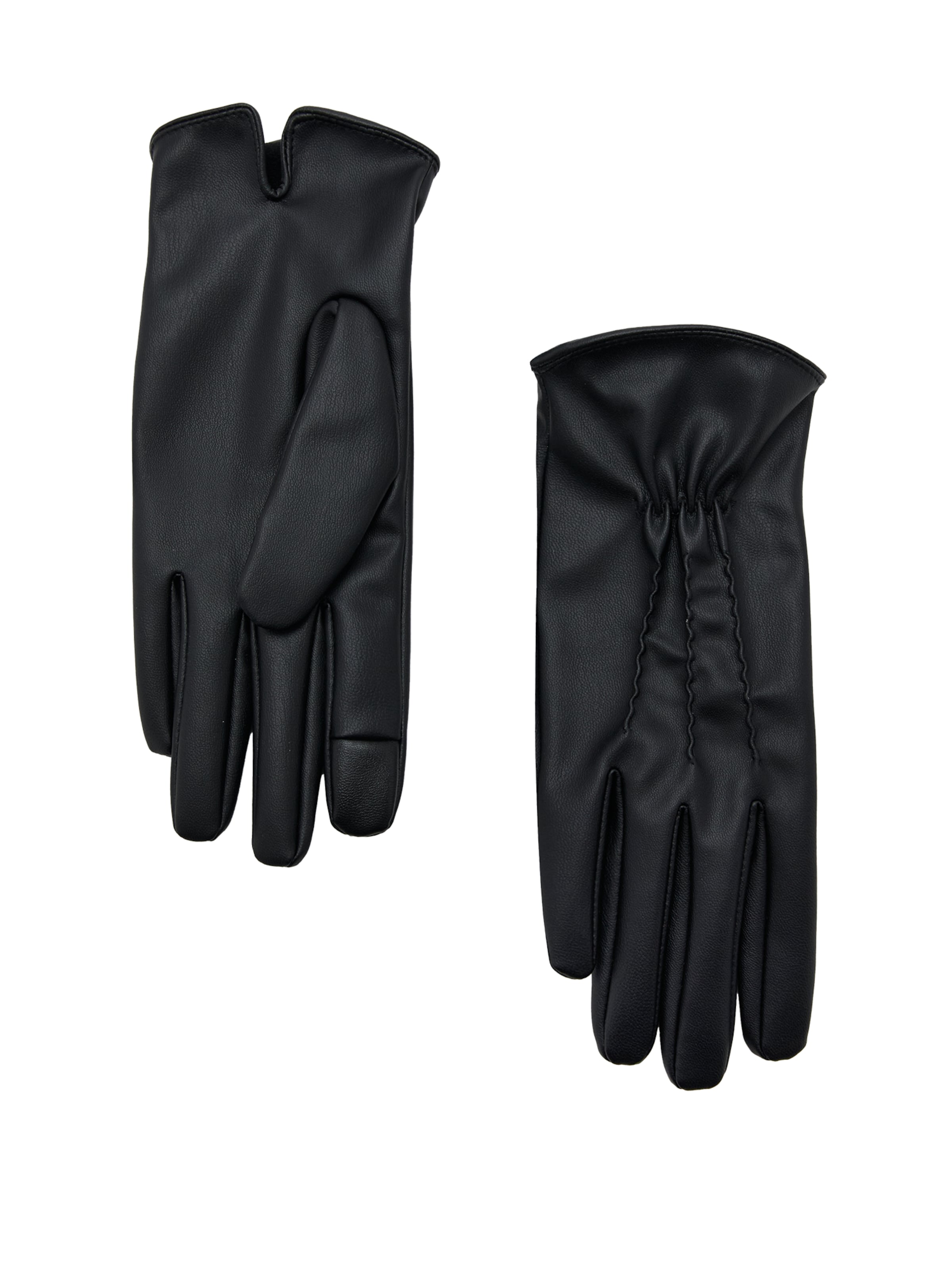 MANGO Vingerhandschoenen 'TELMA' in Zwart: voorkant