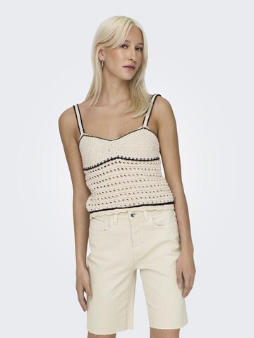 ONLY Knitted Top in White: front