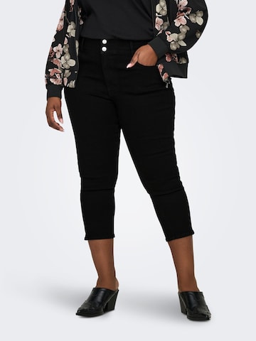 ONLY Carmakoma Skinny Jeans 'CARCruz' in Zwart: voorkant