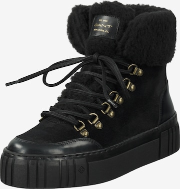 GANT Lace-Up Ankle Boots in Black: front