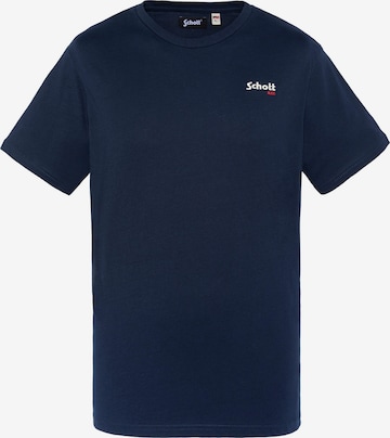 T-Shirt Schott NYC en bleu : devant