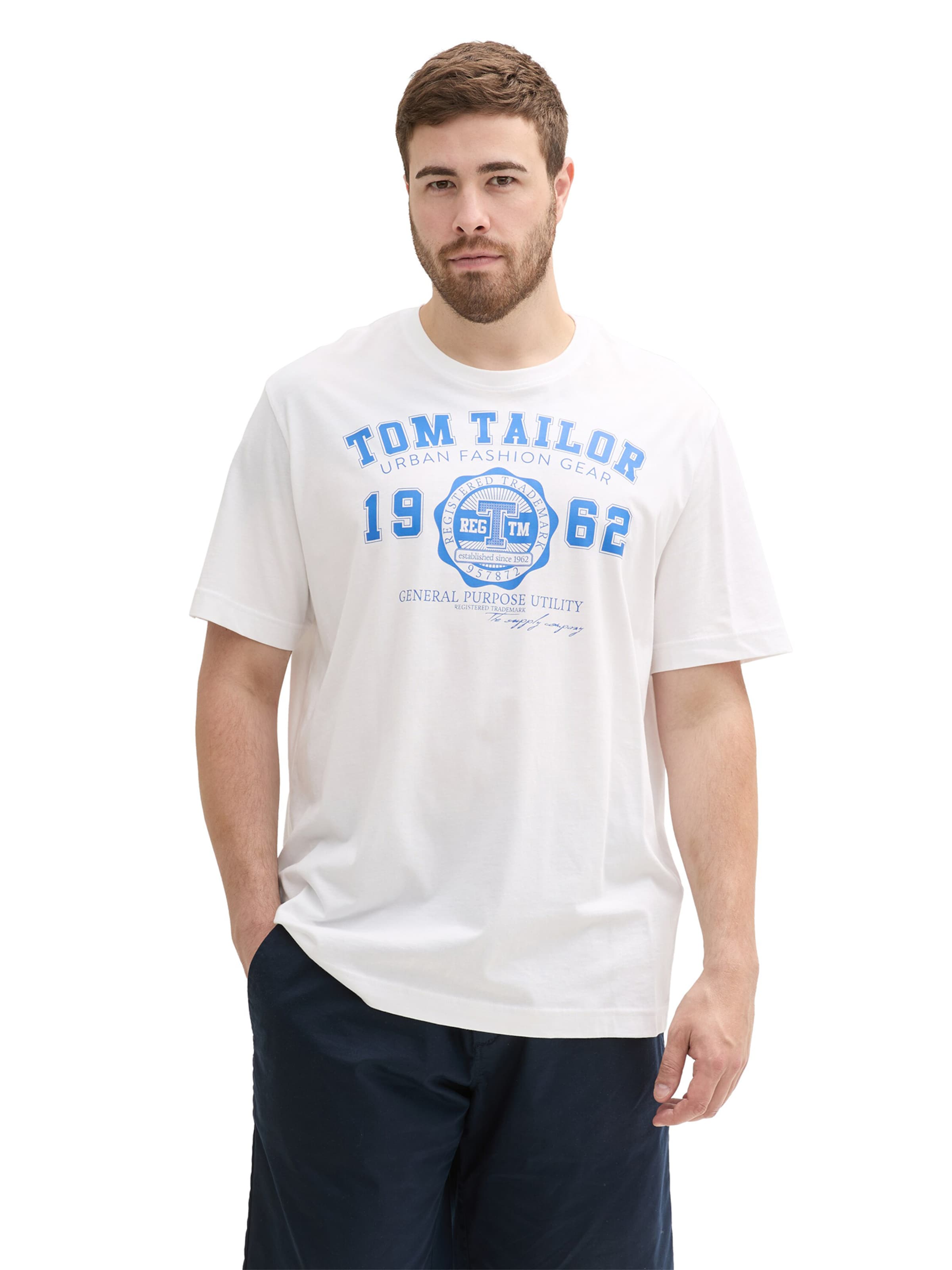 TOM TAILOR Men + Футболка в Белый: спереди