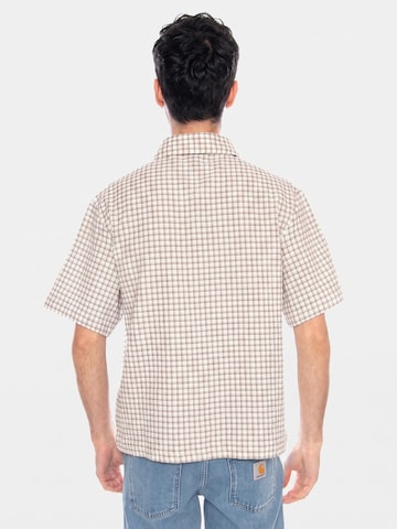 Comfort fit Camicia 'Zed Shirt SS White/Brown' di EDWIN in marrone