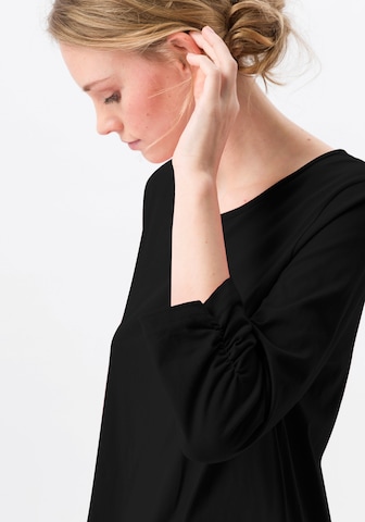 Green Cotton 3/4-Arm-Shirt Longshirt in Schwarz