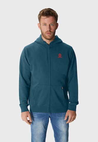 Oldskull Sweatjacke 'Asian Neon DJane Logo Graphic' in Blau: Vorderseite