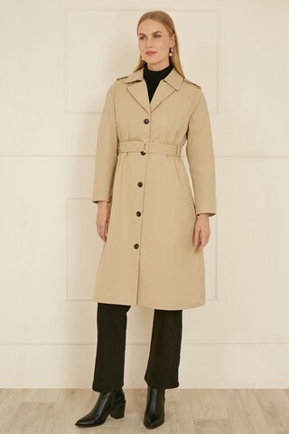 Yumi Between-Seasons Coat in Brown
