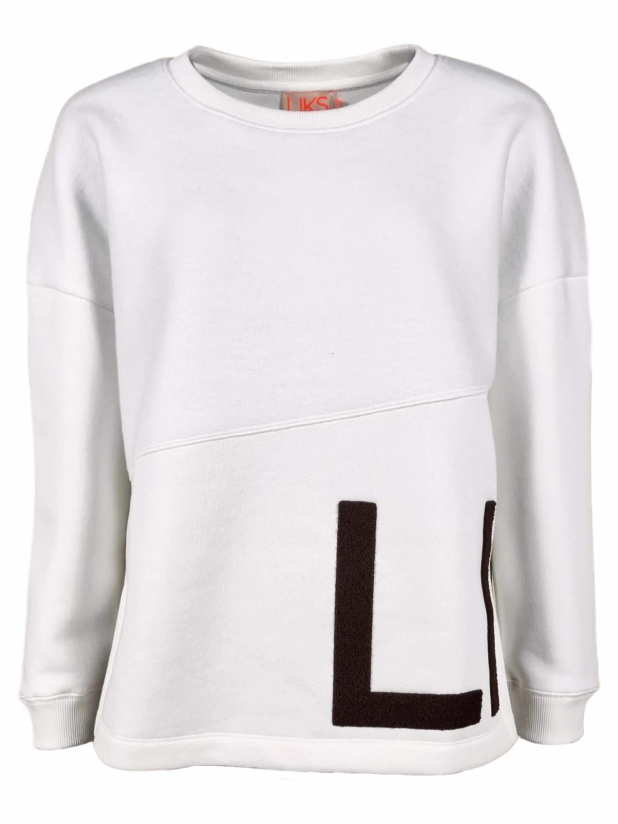 Sweat-shirt 'Sweatshirt mit Materialmix und Teddy Patch' LIKS. Munich en blanc : devant