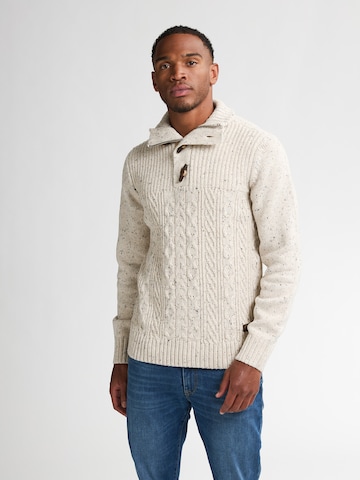Pull-over Petrol Industries en beige : devant