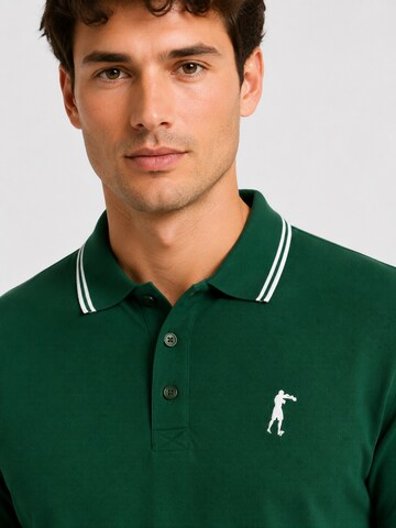 Boxeur des Rues Shirt 'Herren Poloshirt Regular Boxeur des Rues aus Piqué-Baumwolle, Grün, Weiße Streifen' in Groen