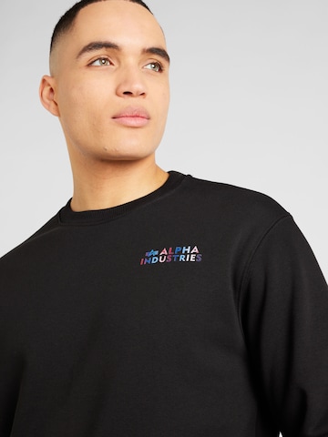 ALPHA INDUSTRIES Sweatshirt 'Holographic' in Black