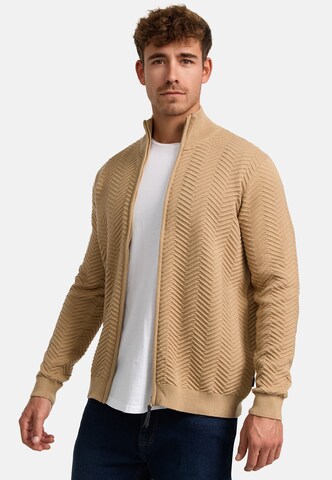 INDICODE JEANS Gebreid vest 'Lexson' in Beige