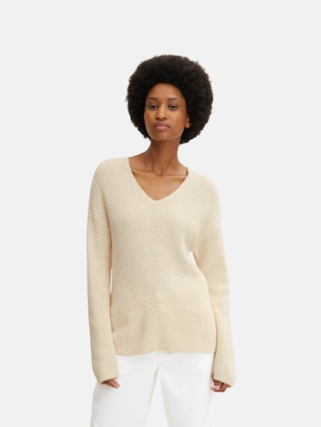 TOM TAILOR Pullover in Beige: predná strana