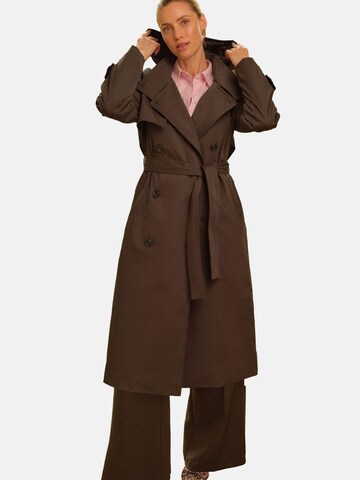 love & roses Between-seasons coat in Brown: front