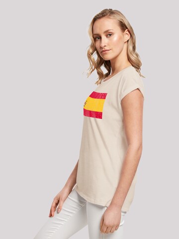 T-shirt 'Spain Spanien Flagge distressed' F4NT4STIC en beige