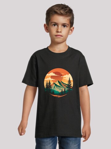 F4NT4STIC Shirt 'Sonnenuntergang Berglandschaft' in Black: front