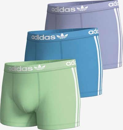 ADIDAS ORIGINALS Boxershorts ' Comfort Flex Cotton 3 Stripes ' in de kleur Blauw / Lichtgroen / Sering, Productweergave