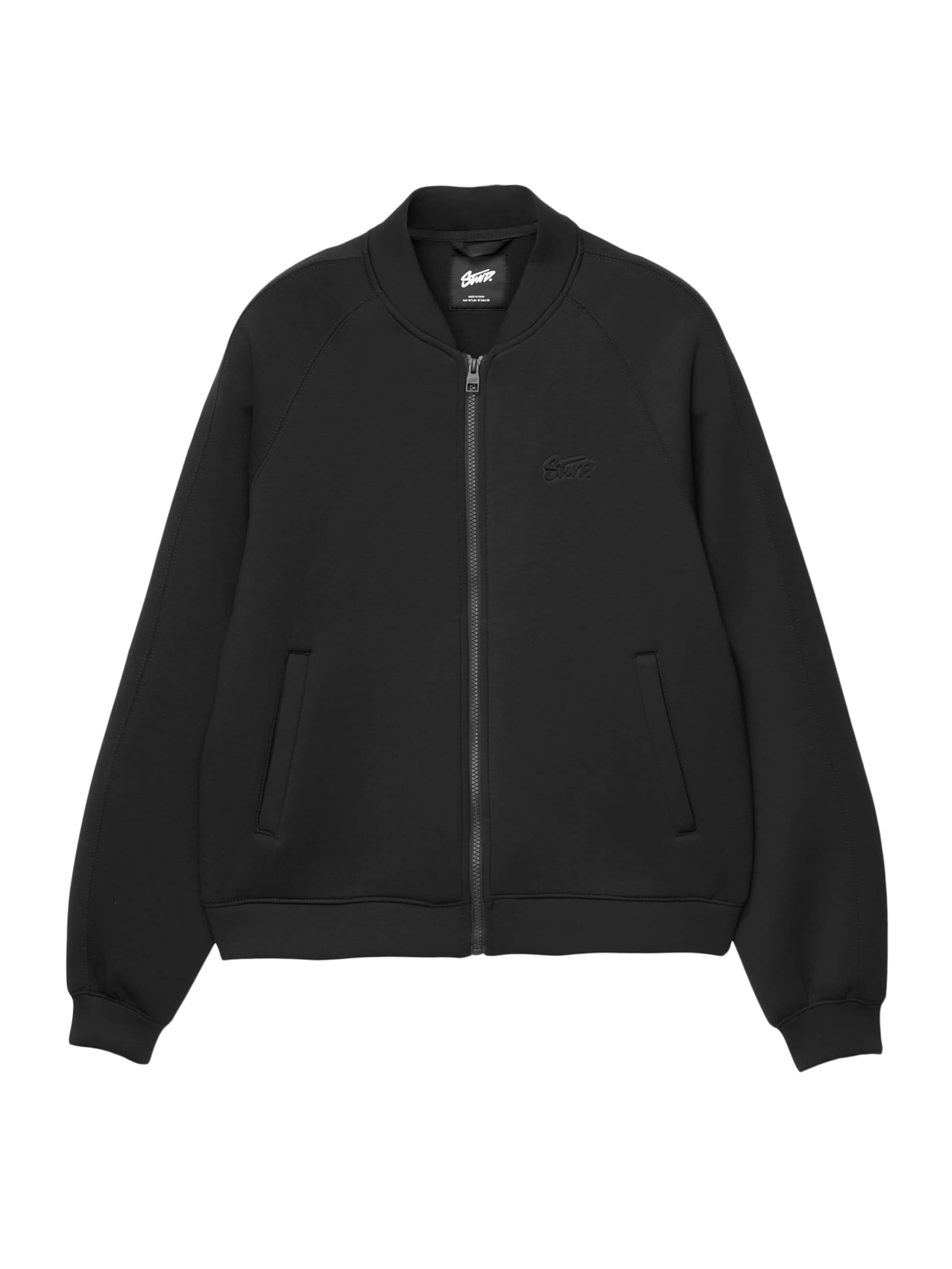 Pull&Bear Prehodna jakna | črna barva: sprednja stran