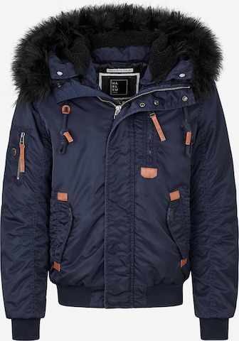 Harlem Soul Winter Jacket 'Bos-Ton' in Blue: front