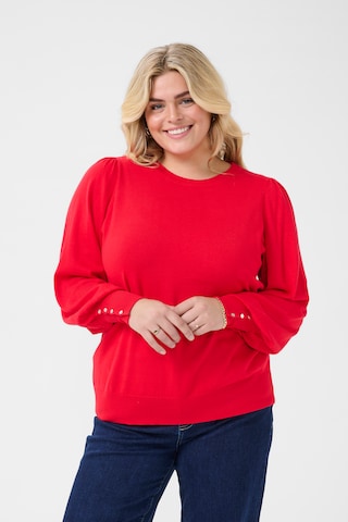 KAFFE CURVE Pullover 'Lizzy' i rød: forside
