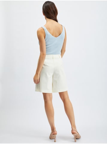 Orsay Regular Pleat-Front Pants in White