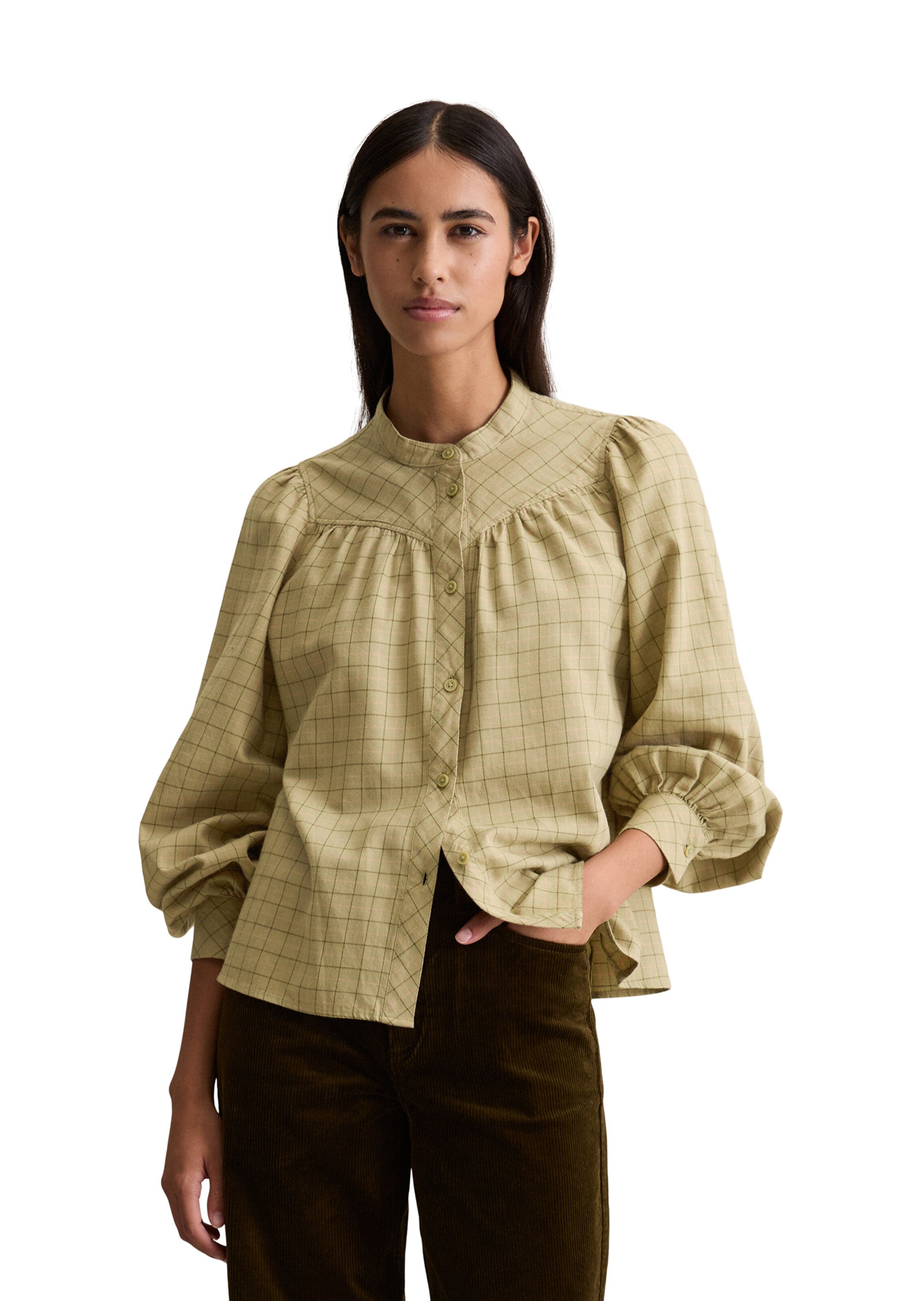 Marc O'Polo DENIM Blouse in Groen: voorkant