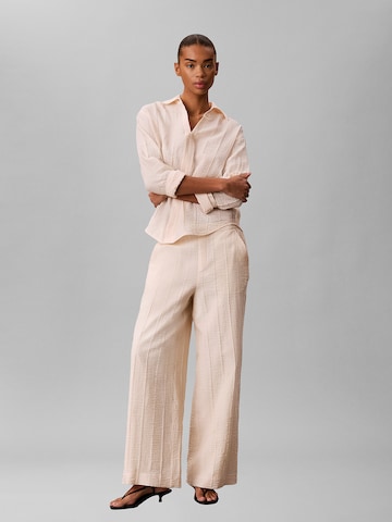Calvin Klein Loosefit Broek 'Relaxed Sheer' in Beige